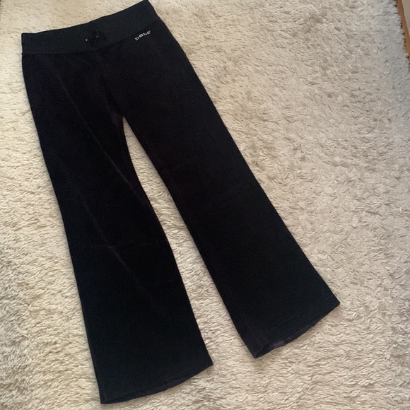 Y2K bebe Rhinestone Black Velour Sweatsuit - Picture 4 of 6